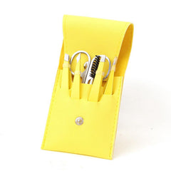 6pcs Eyebrow Grooming Set Tweezers Scissors Brush Case