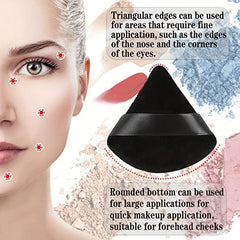 12 Triangle Powder Puffs for Face Makeup Soft Plush Sponge