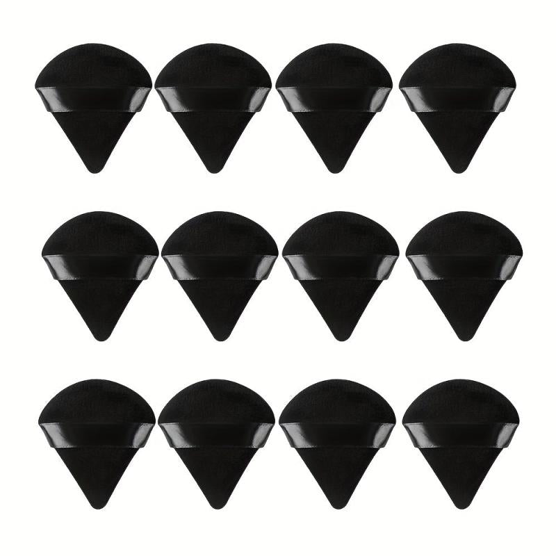 12 Triangle Powder Puffs for Face Makeup Soft Plush Sponge