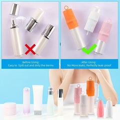 4pcs Silicone Travel Bottle Covers Leak Proofing Toiletry Sleeves