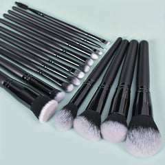 15pcs Makeup Brush Set Long Handle Soft Synthetic Fiber