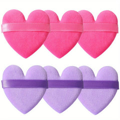 6pcs Heart Shape Makeup Puff Soft Cosmetic Sponge