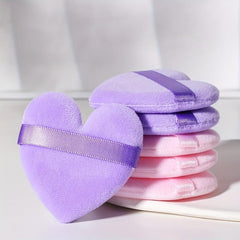 6pcs Heart Shape Makeup Puff Soft Cosmetic Sponge