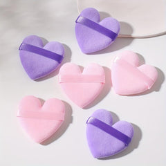 6pcs Heart Shape Makeup Puff Soft Cosmetic Sponge