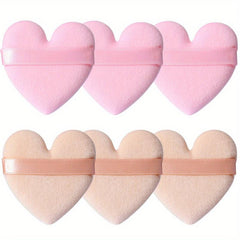 6pcs Heart Shape Makeup Puff Soft Cosmetic Sponge