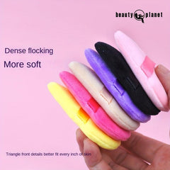 4 Pcs Soft Velvet Triangle Powder Puffs for Makeup Loose Mineral Powder