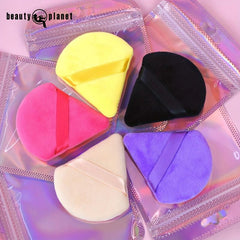 4 Pcs Soft Velvet Triangle Powder Puffs for Makeup Loose Mineral Powder