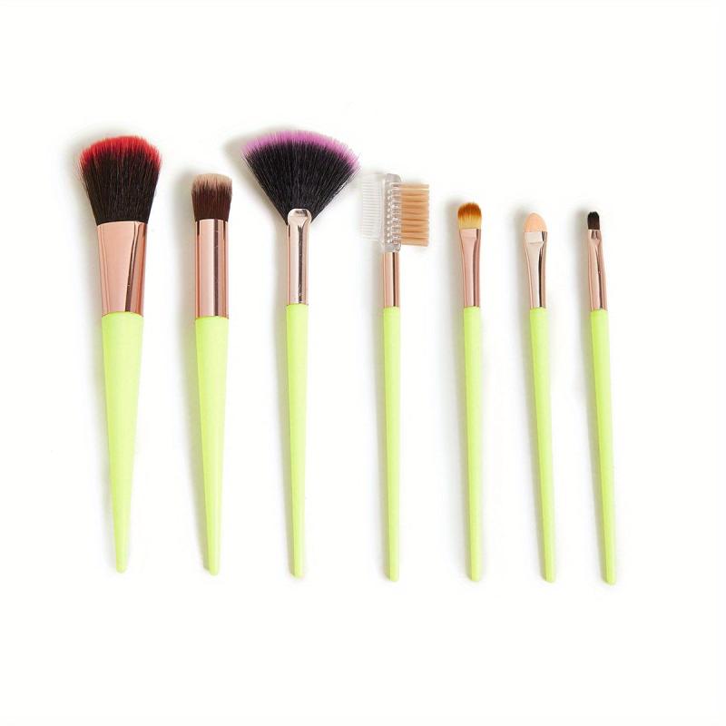 7pcs Colorful Makeup Brush Kit Soft Bristles for Eyeshadow Foundation Blush