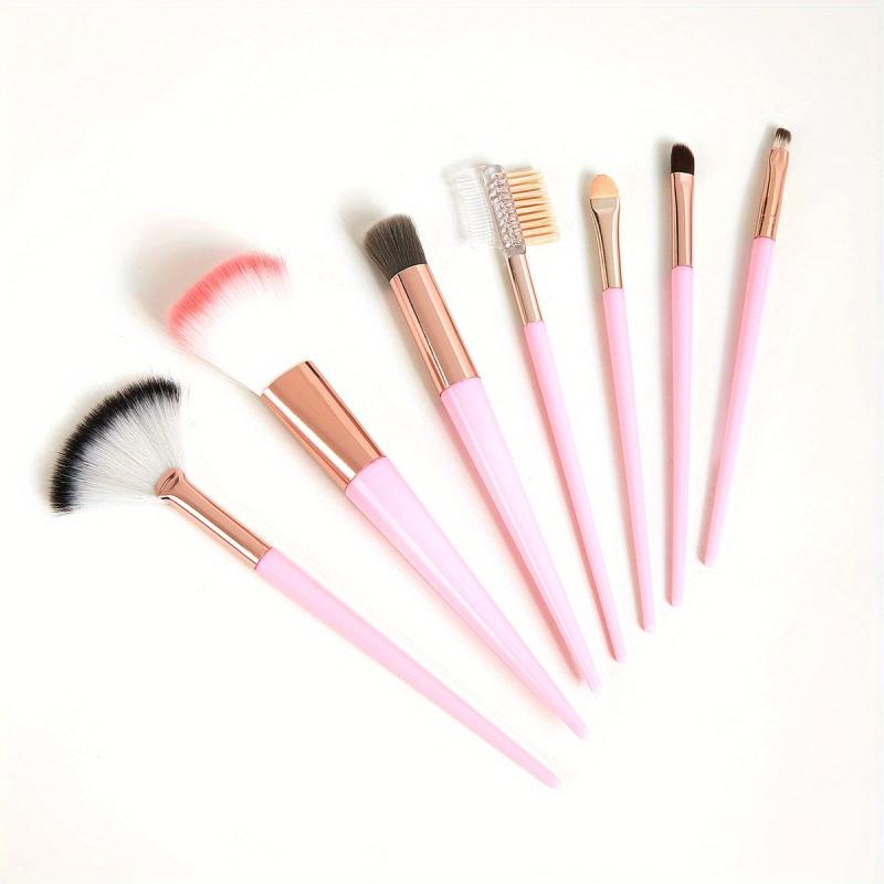 7pcs Colorful Makeup Brush Kit Soft Bristles for Eyeshadow Foundation Blush