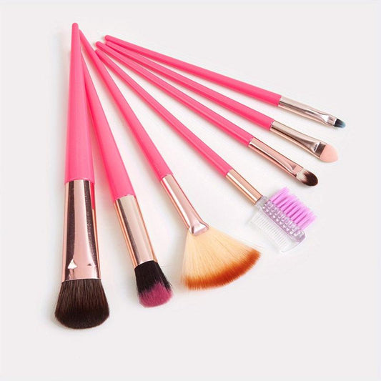 7pcs Colorful Makeup Brush Kit Soft Bristles for Eyeshadow Foundation Blush