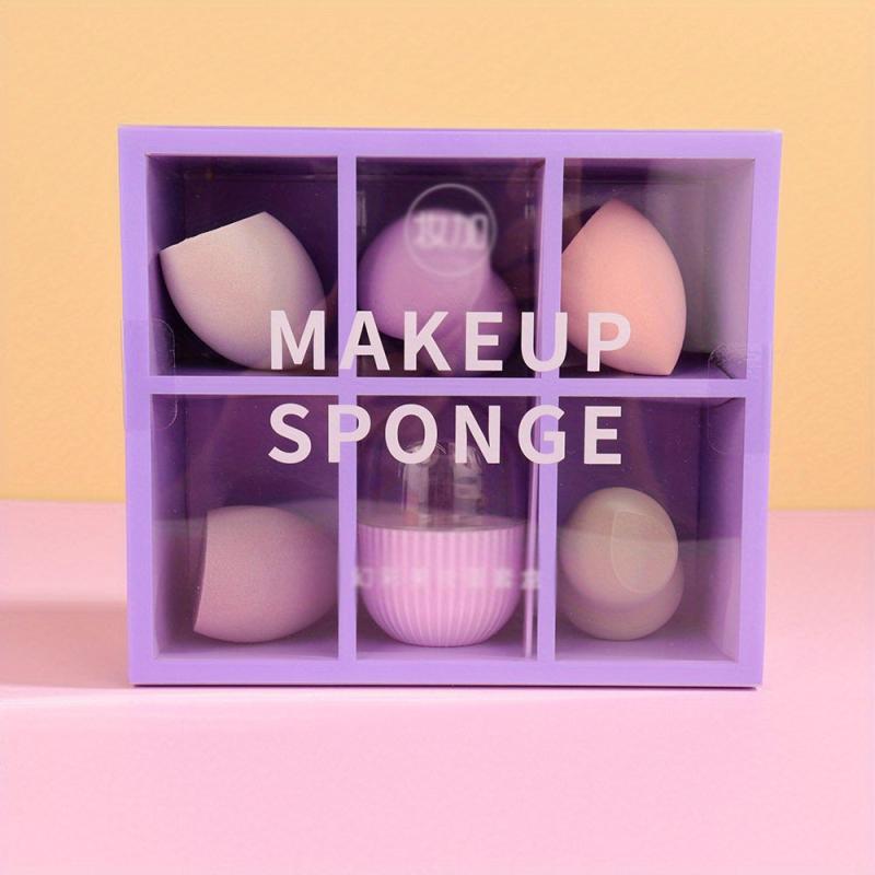 6pcs Makeup Sponge & 1pc Storage Box Beauty Eggs Set