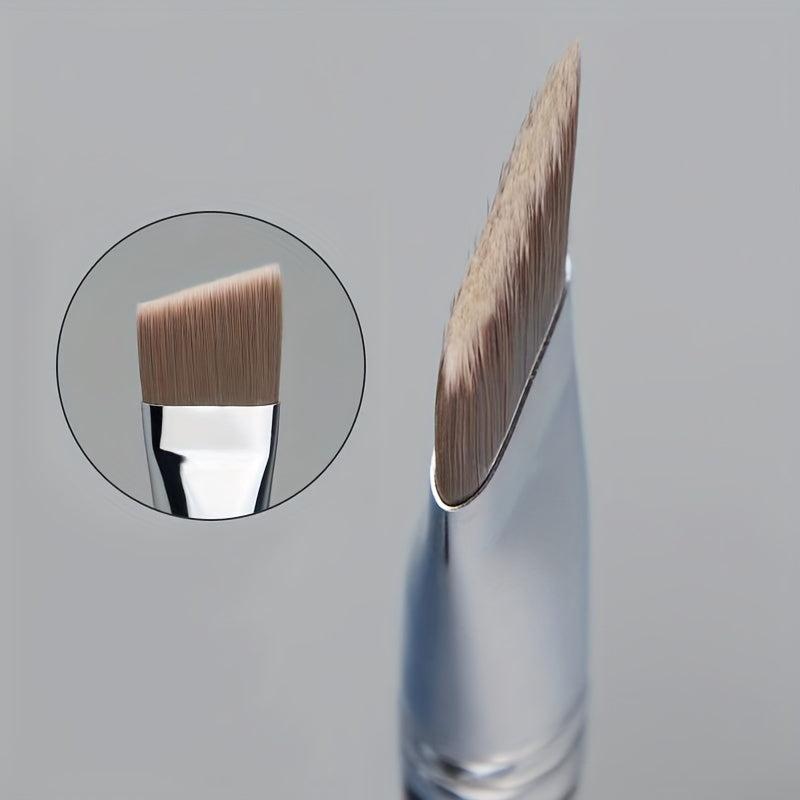 Flat Thin Makeup Brush with Lacquered Wood Handle
