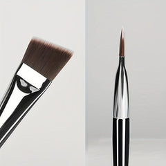 Flat Thin Makeup Brush with Lacquered Wood Handle