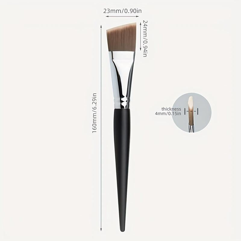 Flat Thin Makeup Brush with Lacquered Wood Handle
