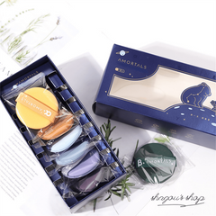 Portable Powder Puff Kit with Box Soft Triangle and Round Makeup Sponge