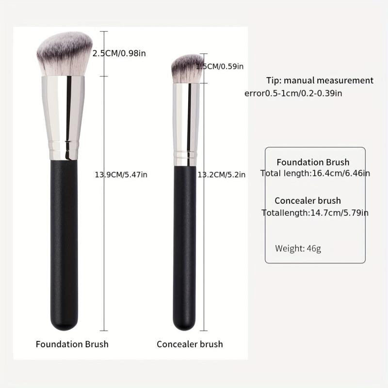2pcs Kabuki Foundation & Concealer Brush Set for Flawless Coverage