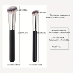 2pcs Kabuki Foundation & Concealer Brush Set for Flawless Coverage