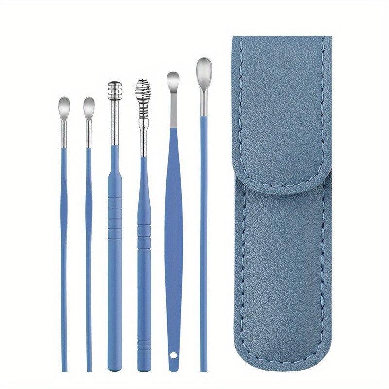 6 Piece Ear Cleaning Kit Stainless Steel & Spiral