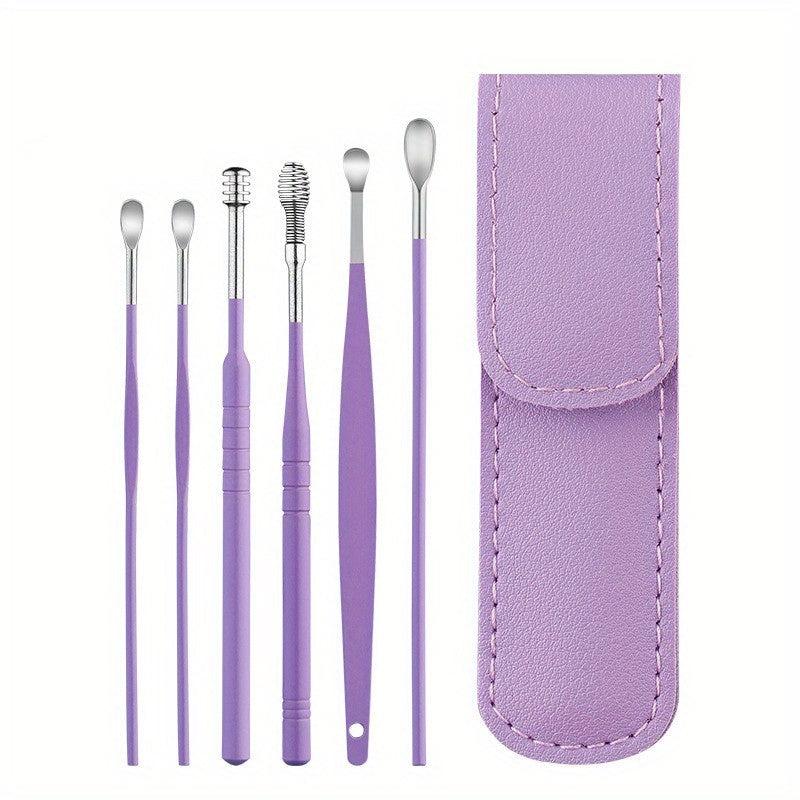 6 Piece Ear Cleaning Kit Stainless Steel & Spiral