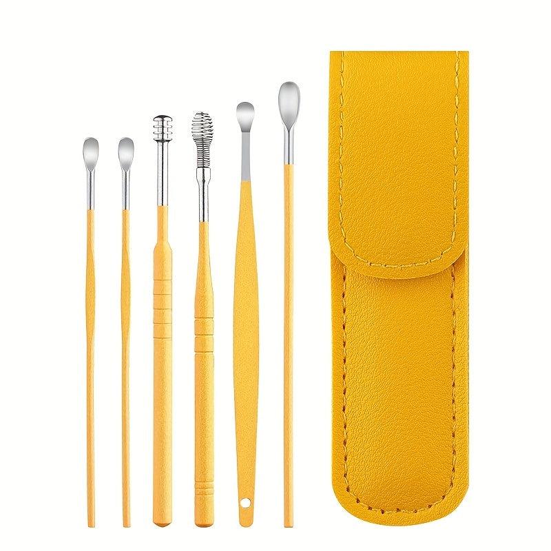 6 Piece Ear Cleaning Kit Stainless Steel & Spiral