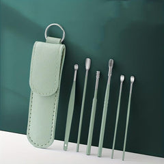 6 Piece Ear Cleaning Kit Stainless Steel & Spiral
