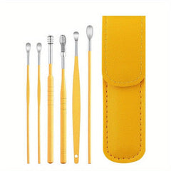 6 Piece Ear Cleaning Kit Stainless Steel & Spiral