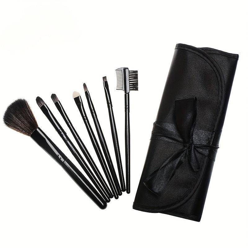 7-Piece Makeup Brush Set with Portable Case for Women