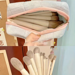 15pcs Travel Makeup Brush Set with Mirror and Case - Perfect Gift for Beginners