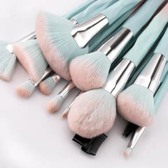 15pcs Gradient Makeup Brushes Kit Synthetic Bristles Non Slip Handle Set