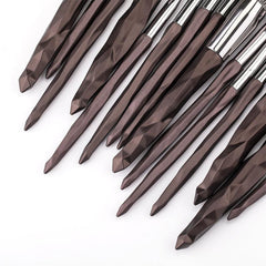 15pcs Gradient Makeup Brushes Kit Synthetic Bristles Non Slip Handle Set