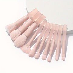 10pcs Pink Makeup Brush Set Synthetic Foundation Concealer Eye Shadow