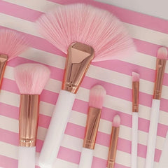 8pcs Makeup Brush Kit Soft Bristles Fan Highlighter Foundation Eyeshadow Brush