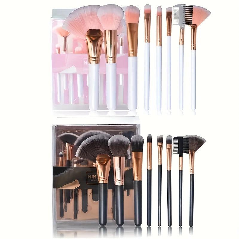 8pcs Makeup Brush Kit Soft Bristles Fan Highlighter Foundation Eyeshadow Brush