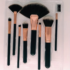 8pcs Makeup Brush Kit Soft Bristles Fan Highlighter Foundation Eyeshadow Brush