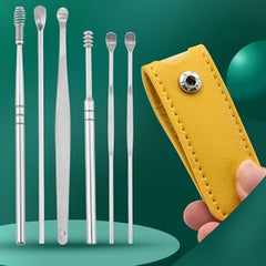 6 Piece Stainless Steel Ear Scoop Set Ear Cleaning Tool