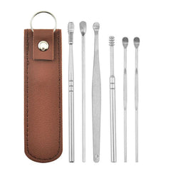 6 Piece Stainless Steel Ear Scoop Set Ear Cleaning Tool