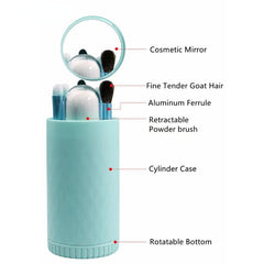 6 in 1 Makeup Brushes Set with Portable Case & Mirror