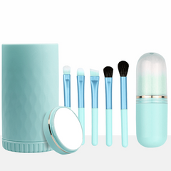 6 in 1 Makeup Brushes Set with Portable Case & Mirror