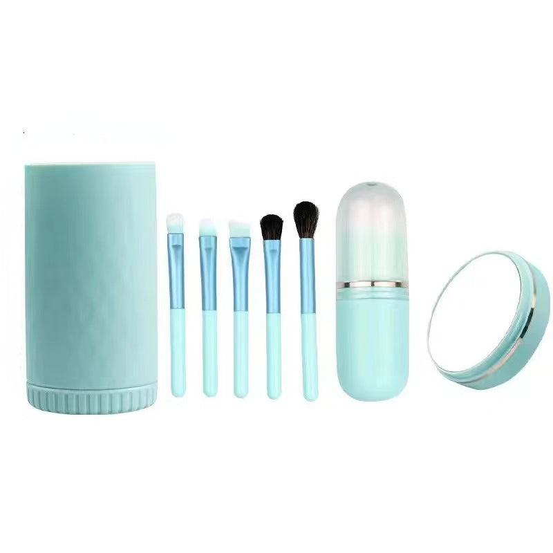 6 in 1 Makeup Brushes Set with Portable Case & Mirror