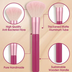 Rose Pink Handle Powder Brush