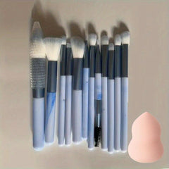 12-Piece Wooden Handle Makeup Brush Set