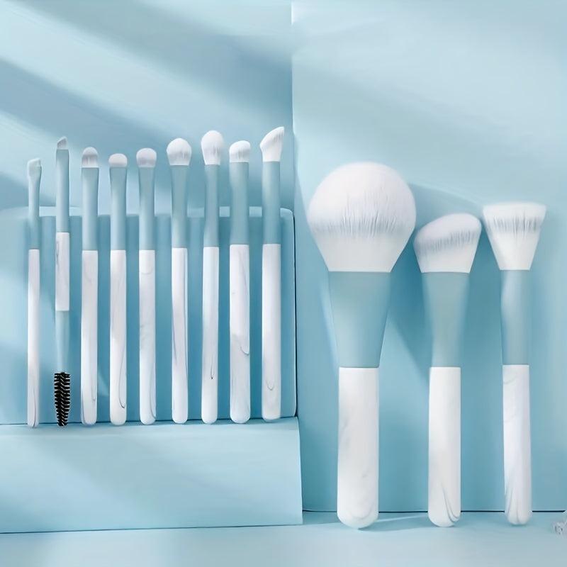 12-Piece Wooden Handle Makeup Brush Set
