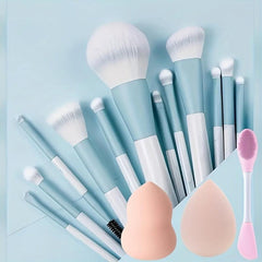 12-Piece Wooden Handle Makeup Brush Set