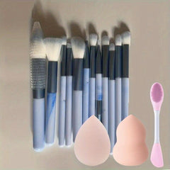 12-Piece Wooden Handle Makeup Brush Set