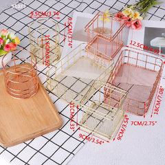 Stainless Steel Makeup Organizer Basket Cosmetics Storage Rack