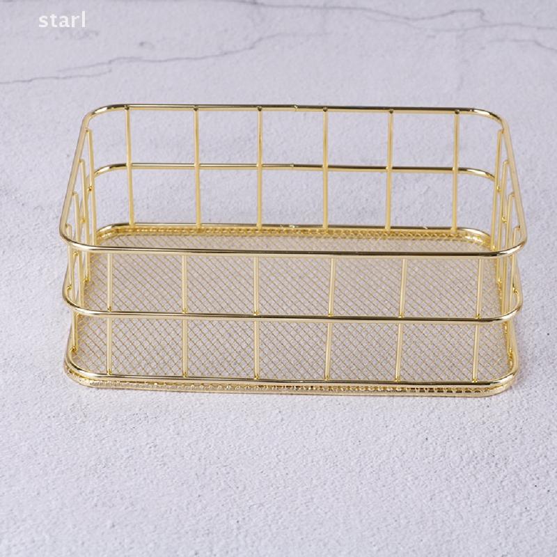 Stainless Steel Makeup Organizer Basket Cosmetics Storage Rack