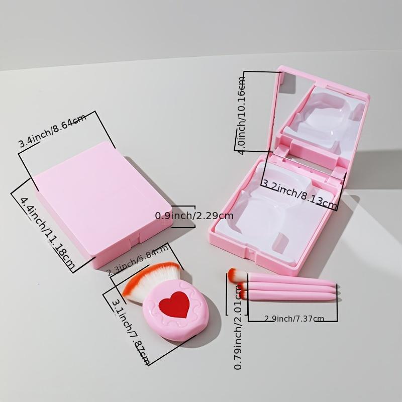 5pcs Portable Makeup Brush Set with Mirror Pink