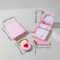 5pcs Portable Makeup Brush Set with Mirror Pink