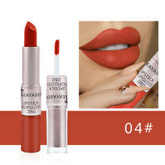 Matte Lipstick & Gloss Set - Longwear Lip Crayon & Glossy Lipgloss