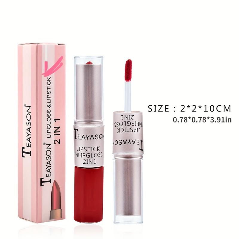 Matte Lipstick & Gloss Set - Longwear Lip Crayon & Glossy Lipgloss